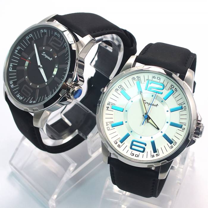 Big Case Stainless Steel Man Genuine Leather Watches Stainless Steel Watches For Men